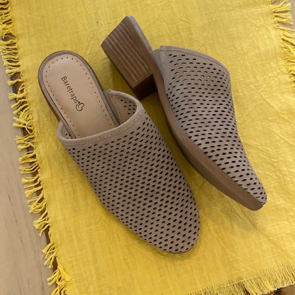 Soft leather mule like slip on  with approx 1 1/2” heel